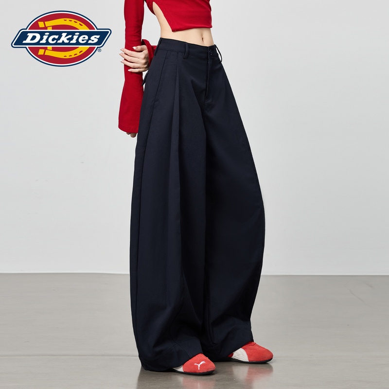 Dickies Retro Scimitar Wide-Leg Pants for Women 2026 New Loose Slimming Pleated Straight Casual Pants Dickies Retro Scimitar Wide-Leg Pants for Women 2026 New Loose Slimming Pleated Straight Casual Pants