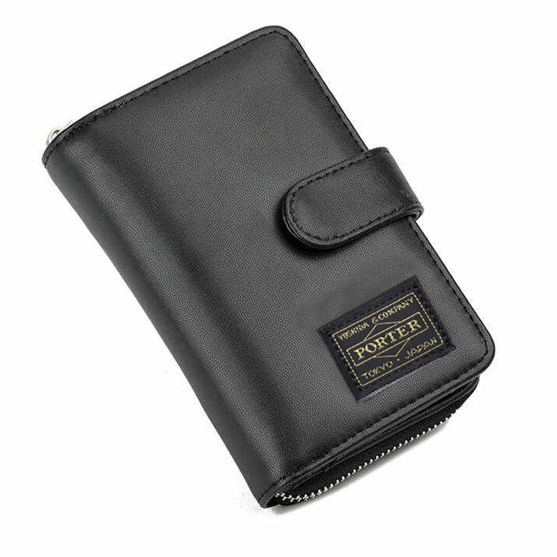 Japanese Porter Yoshida Genuine Leather Short Wallet Unisex Trendy Clutch Bag Storage Wallet Multifunctional Business Card Holder
