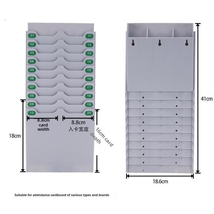 Card box fixed attendance rack combined plastic card bag management card rack punch card slot employee