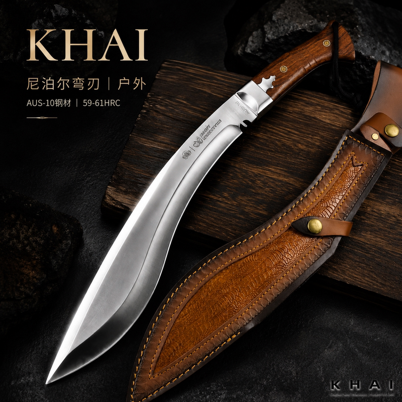 Nepalese Dog Leg Curved Blade Aus-10 Steel Tactical Collector's Edition Integrated Blade Unsharpened Decorative Craft Item Nepalese Dog Leg Curved Blade Aus-10 Steel Tactical Collector's Edition Integrated Blade Unsharpened Decorative Craft Item