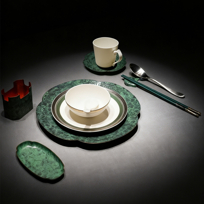 Tang and Song Dynasty Aesthetic Society High-End Tableware, Upscale Restaurant Table Setting Tableware, Copper Ceramic Tableware, Bi Mei Qing Yin Series