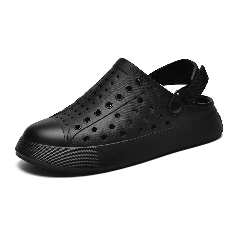 Крок-платформа тапочки мужские и женские корейская версия дышащие outdoor полые повседневные пляжные сандалии и тапочки с толстой подошвой мягкие стельки