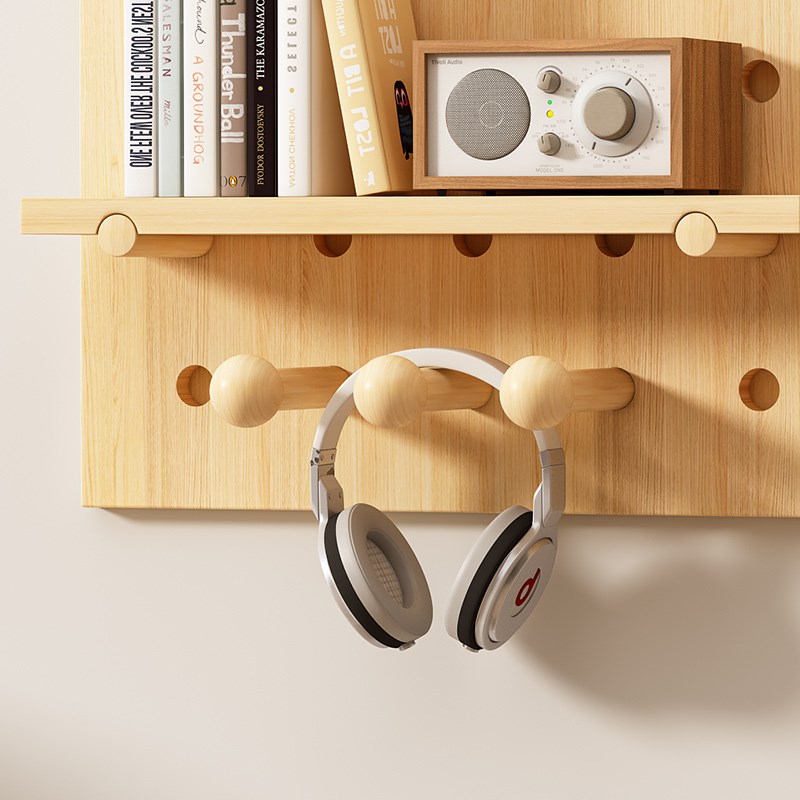Solid wood hole board accessories storage rack hook 15mm matchstick round hole wooden stick laminate partition decoration