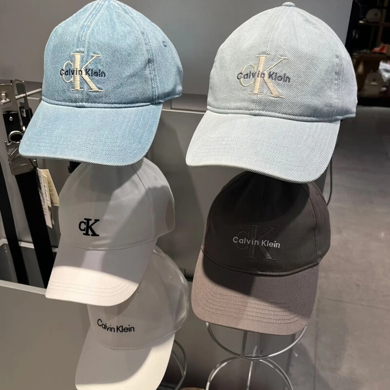 Authentic Korean Ck Hat, Same Style as Jennie, Embroidered, Face-Slimming, Soft-Top, Versatile, Sun-Protective Baseball Cap