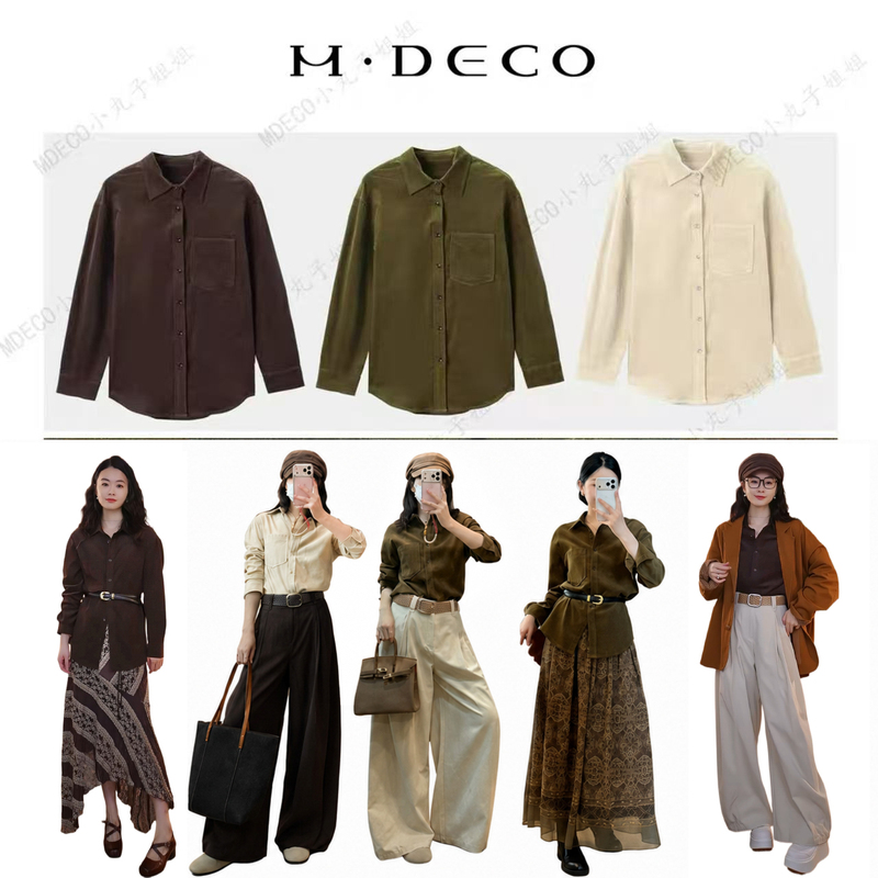 【Mdeco】[Encyclopedia] Versatile! Italian Minimalist Washed Cotton Corduroy Shirt