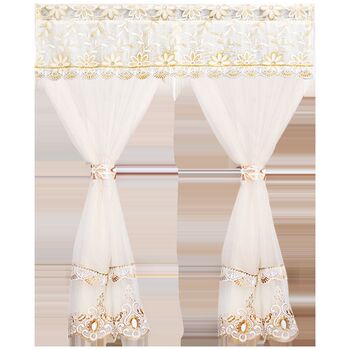 No punching bedroom curtain gauze fabric lace door curtain thin window gauze cabinet wardrobe bay window balcony gauze curtain customization