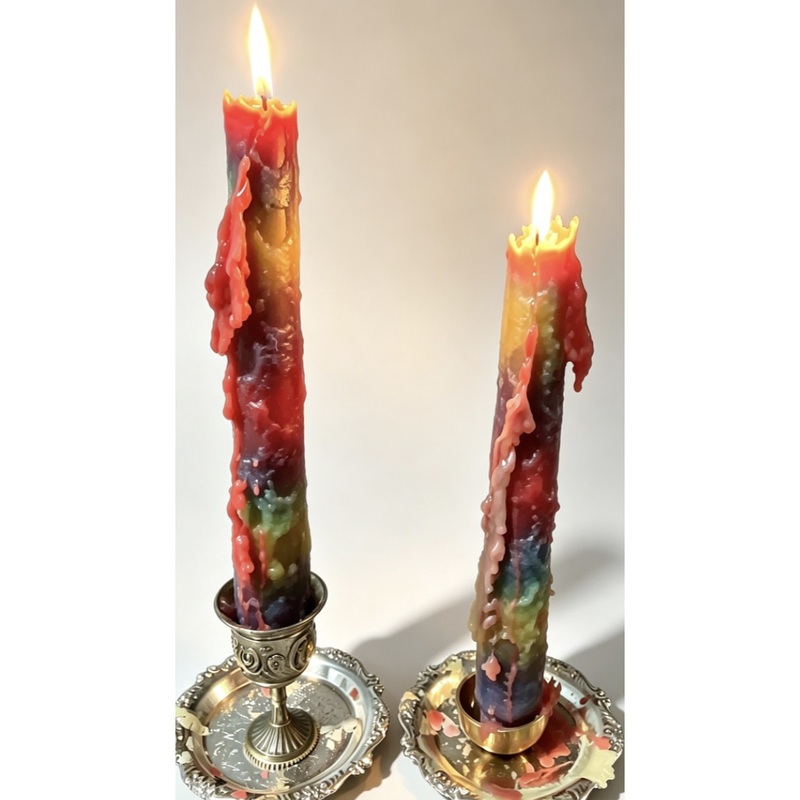 Nini Handmade Teardrop Long Candle, Vintage Atmosphere Drip-Wax Wishing Candle, Home Desktop Decorative Ornament