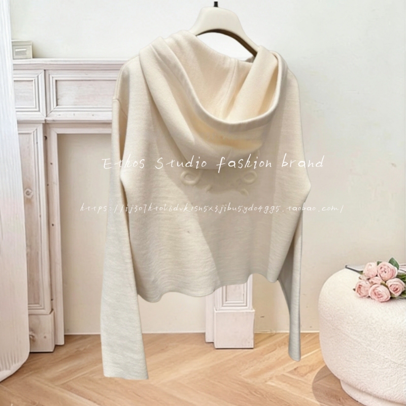 Non-Market Goods~Shenzhen Nanyou European-Style High-End Chanel-Style Wool Embossed Hooded Cardigan Short Sweater Coat