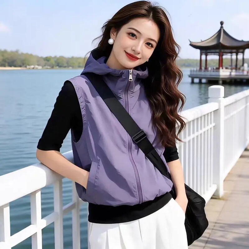 Spring, Summer, and Autumn New Versatile Loose Vest for Women, Stylish Casual Sports Vest, Workwear Thin Breathable Vest