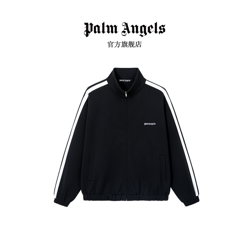 Palm Angels American-Style Sports Jacket Autumn Unisex High Street Stand Collar Zipper Embroidered Jacket