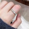Egg-shaped diamond row moissanite ring 925 silver plated 18 gold light luxury luxury daily commuting index finger women's ring
