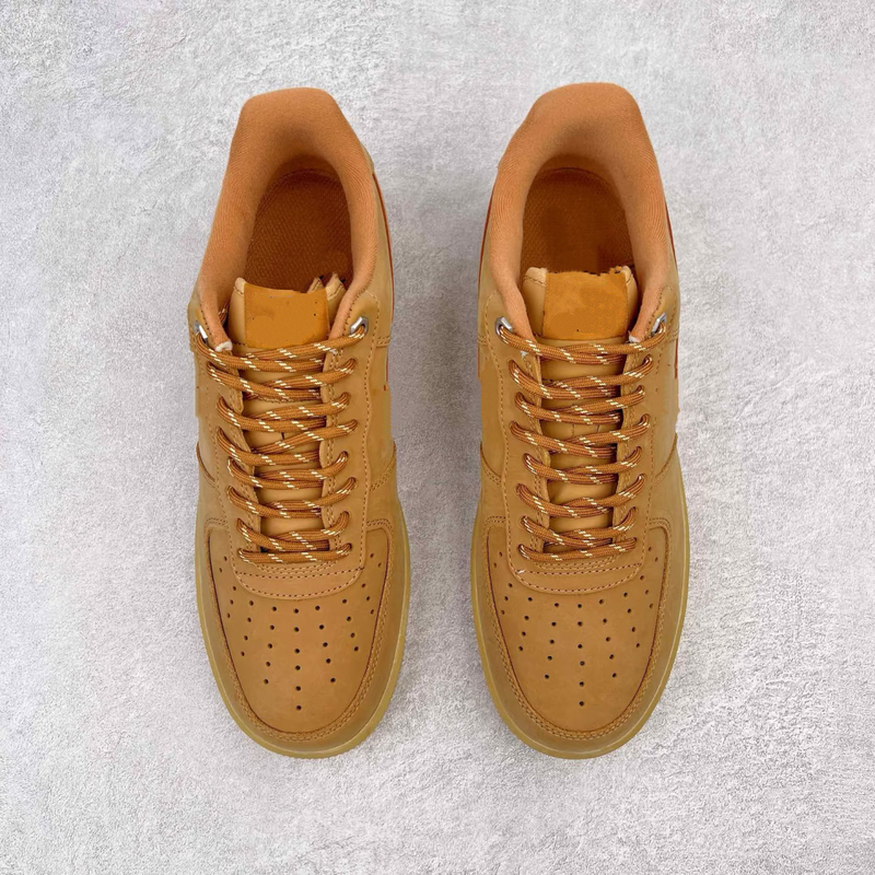 Air Force Wheat-Colored Low-Top Sneakers, Unisex, Autumn and Winter Retro Casual Shoes, Versatile Workwear Style Sports Sneakers, Trendy Air Force Wheat-Colored Low-Top Sneakers, Unisex, Autumn and Winter Retro Casual Shoes, Versatile Workwear Style Sports Sneakers, Trendy