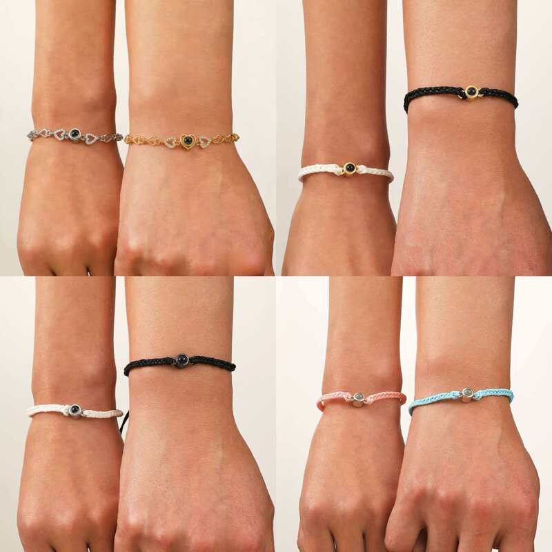 Cross-Border Love Projection Bracelet, Fashionable and Versatile Design, 100 Languages I Love You, Geometric High-Definition Personalized Hand Jewelry