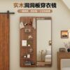 Perforated board dressing mirror push-pull closed hidden full-body mirror wall-mounted self-adhesive mid-century style wall-mounted entrance fitting mirror