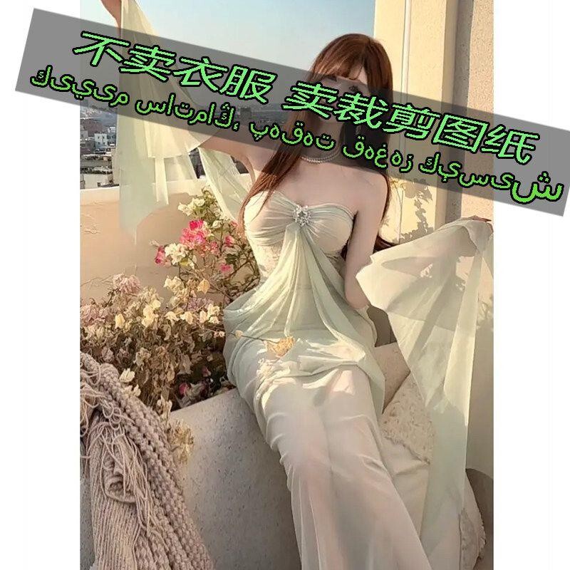 5169 Clothing Cutting Pattern: Women's Pure and Sexy Tube Top Dress with a Design That Emphasizes Waist and Pleated Long Skirt Version 5169 Clothing Cutting Pattern: Women's Pure and Sexy Tube Top Dress with a Design That Emphasizes Waist and Pleated Long Skirt Version