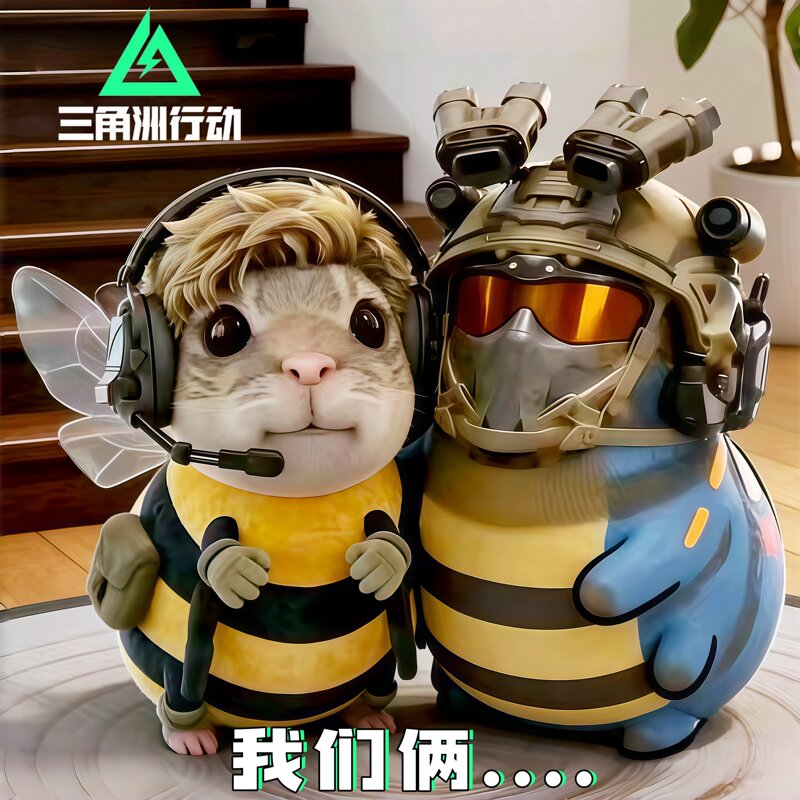 Haki Bee Delta Force Themed Plush Toy Quirky Abstract Backpack Keychain Pendant Toy for Men