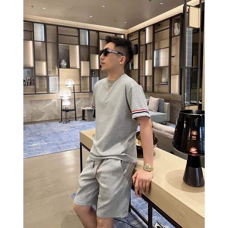 Korean Uamtor Suit Men's Summer New Retro Air Cotton Short-Sleeved Shorts Fashion Casual Trendy Cool