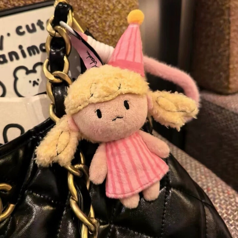 Adoudou Plush Toy Keychain Decoration for Bags, Good Night Dream Cute Elf Doll
