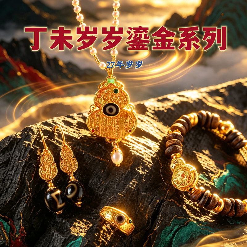 【Xiong Family Jewelry】Dazhuitian Agate Gold-Encrusted Two-Eye Six-Eye Design Necklace Three-Eye Pendant