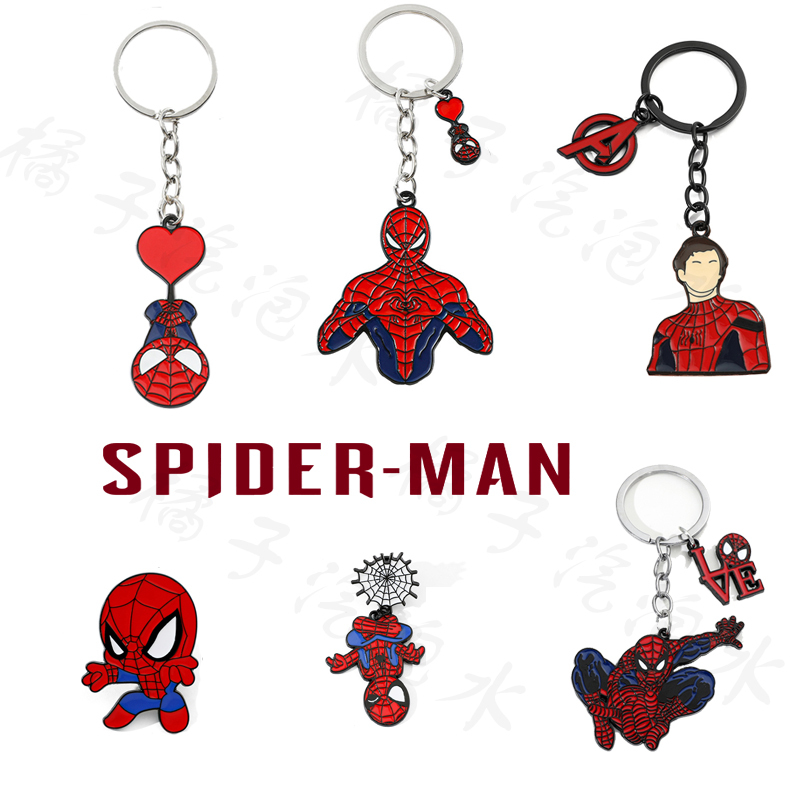 Marvel Movie Spider-Man Merchandise Alloy Pendant Superhero Spider-Man New Day Keychain Pendant