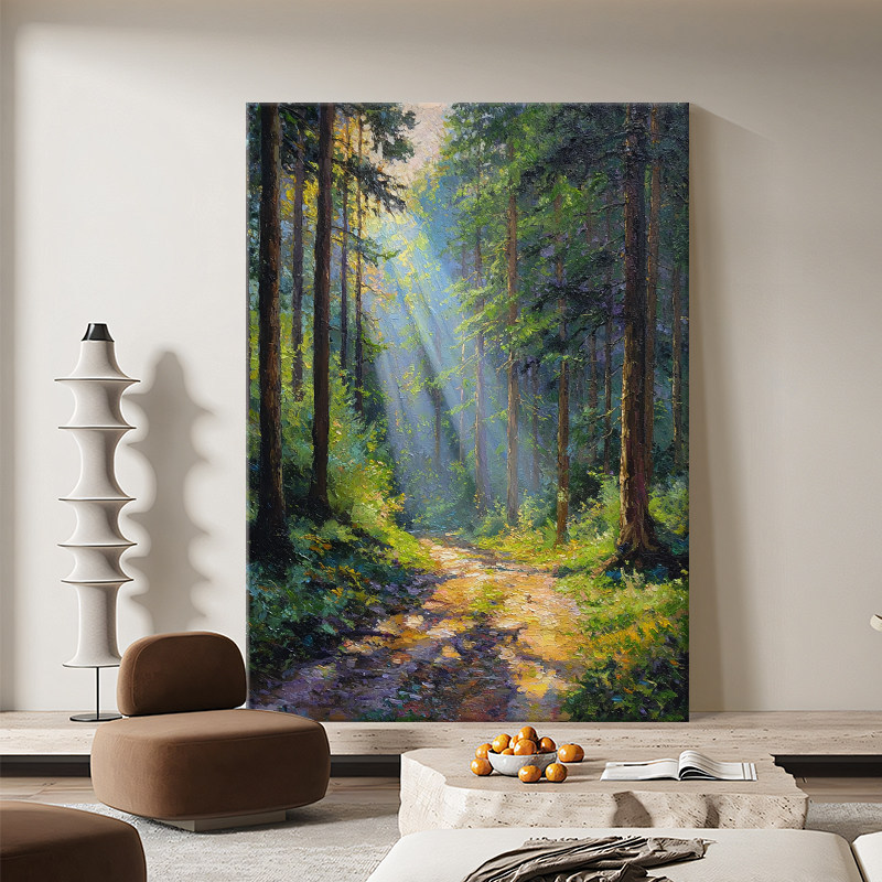 Light and Shadow Forest Living Room Decorative Painting Textured Hand-Painted Oil Painting Landscape Sofa Hanging Painting Green Entrance Modern Art Painting Light and Shadow Forest Living Room Decorative Painting Textured Hand-Painted Oil Painting Landscape Sofa Hanging Painting Green Entrance Modern Art Painting
