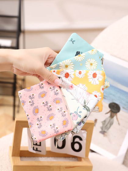 印花拉链零钱包小清新布艺收纳小包卡包女学生迷你便携小口袋钱包