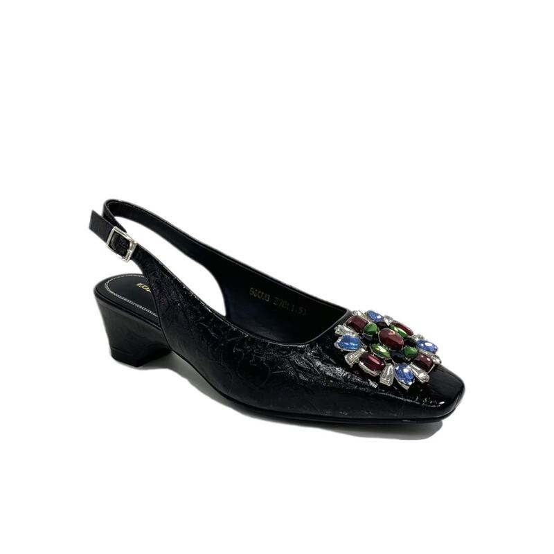 【Jinjin Fan Favorite】"Square-Toe Colorful Rhinestones" New Fashionable Rhinestone Elegant Versatile Shallow-Top Single Shoes-56006 【Jinjin Fan Favorite】"Square-Toe Colorful Rhinestones" New Fashionable Rhinestone Elegant Versatile Shallow-Top Single Shoes-56006