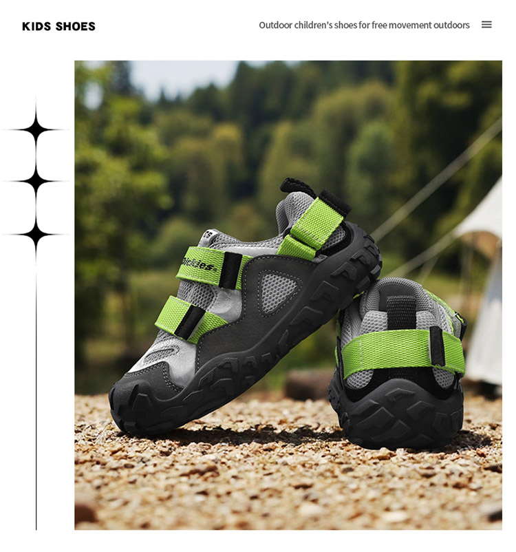 Dickies儿童运动鞋新款中大童魔术贴防滑户外登山鞋子软底跑步鞋 — 21