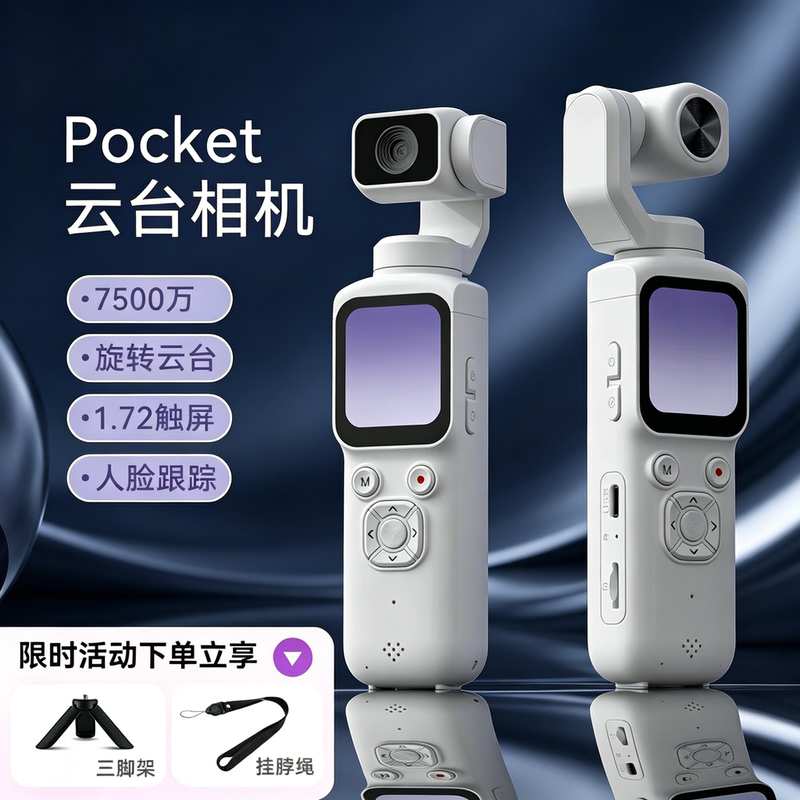 German Kett Pocket Gimbal Camera Handheld Action Camera Anti-Shake Face Tracking High-Definition Outdoor Recorder