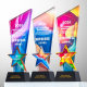 Factory solid wood crystal trophy colorful blade medal excellent employee meeting award annual meeting souvenir