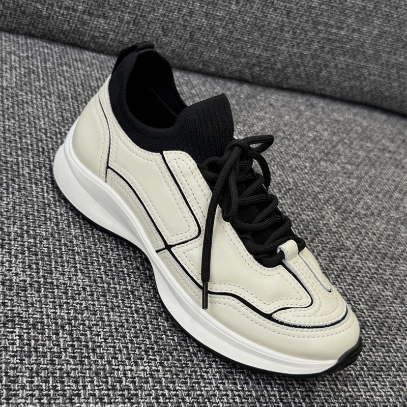 【Lu Du Yao】New Style Chanel-Inspired Color-Blocked Sneakers for Women, Thick-Soled Dad Shoes, Panda Lace-Up Casual German Training Shoes 【Lu Du Yao】New Style Chanel-Inspired Color-Blocked Sneakers for Women, Thick-Soled Dad Shoes, Panda Lace-Up Casual German Training Shoes