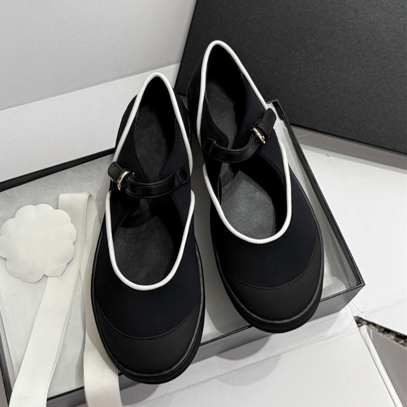 【Lu Du Yao】New Style Chanel-Inspired Mary Jane Shoes, Doll Shoes, Women's Casual Color-Blocked Ballet Shoes, Thick-Soled Canvas Shoes 【Lu Du Yao】New Style Chanel-Inspired Mary Jane Shoes, Doll Shoes, Women's Casual Color-Blocked Ballet Shoes, Thick-Soled Canvas Shoes