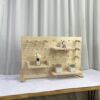 Household desktop bookshelf solid wood multi-layer perforated board table shelf multi-functional decorative storage display