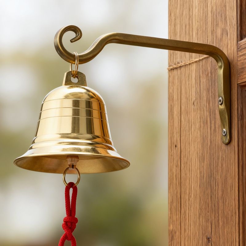 Pure Brass Bell with Hook for Opening Doors, Courtyard Copper Wind Chime, Wall-Mounted Doorbell, Display Board Bell, Bar Wall Hanging Pure Brass Bell with Hook for Opening Doors, Courtyard Copper Wind Chime, Wall-Mounted Doorbell, Display Board Bell, Bar Wall Hanging
