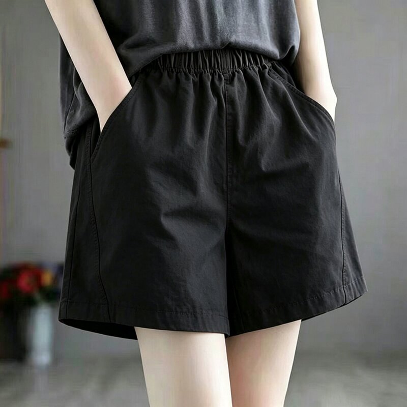 Dzoe Shorts for Women, Summer Thin Style, 2026 New Model, Black Pants, Loose and Breathable, Sports Casual Five-Point Shorts Dzoe Shorts for Women, Summer Thin Style, 2026 New Model, Black Pants, Loose and Breathable, Sports Casual Five-Point Shorts