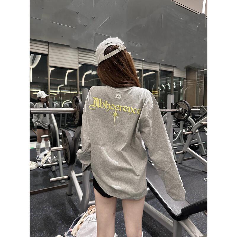 Dzoe American Retro Gothic Star Slogan Long-Sleeved T-Shirt Women's Early Autumn Design Niche Loose Casual Top Dzoe American Retro Gothic Star Slogan Long-Sleeved T-Shirt Women's Early Autumn Design Niche Loose Casual Top