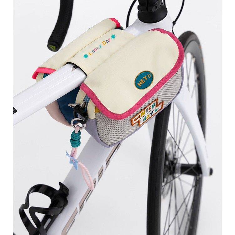 Cute Style Bicycle Front Crossbar Bag, Camping Bag, Water Bottle Cup Holder, Handlebar Bag, Phone Storage, Outdoor Cycling Gear