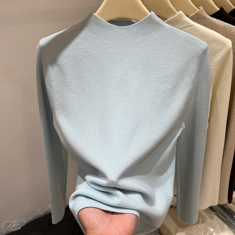Solid Color Half-High Collar Soft Long-Sleeve Knit Sweater for Women 2026 Autumn and Winter New Slim-Fit Inner Layer Top Solid Color Half-High Collar Soft Long-Sleeve Knit Sweater for Women 2026 Autumn and Winter New Slim-Fit Inner Layer Top