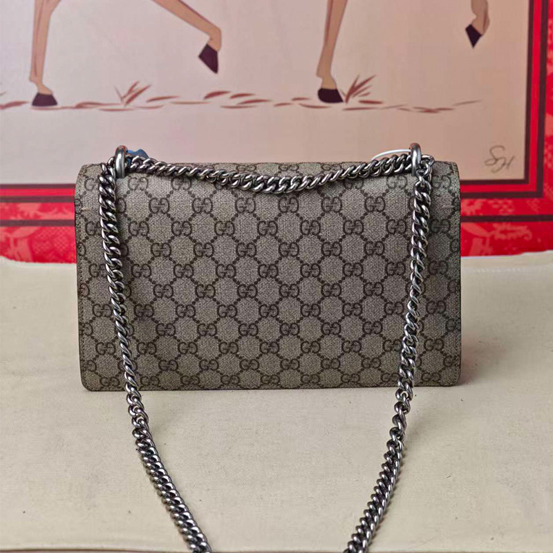 GUCCI 古驰 高奢二奢大牌99新 酒神中号火龙果紫色链条女包手提
