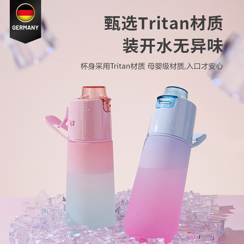 German Spray Water Cup Tritan Kidsren's Multi-Flavor Sports Cup, New Spray Water Cup for Students Going to School
