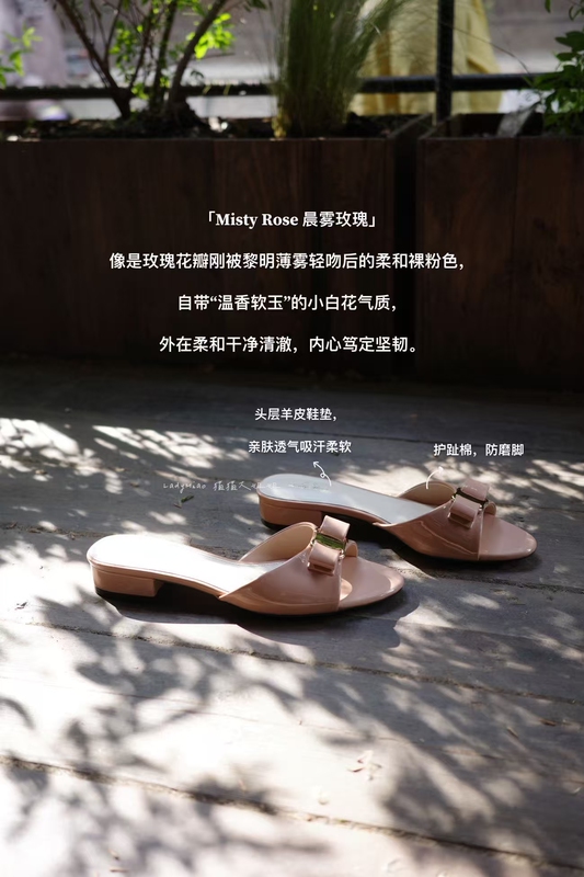 Cat Big Sister'Cute Woman' Sheepskin High Heel Summer Sandals/Slippers Little White Flower Style Cat Big Sister'Cute Woman' Sheepskin High Heel Summer Sandals/Slippers Little White Flower Style