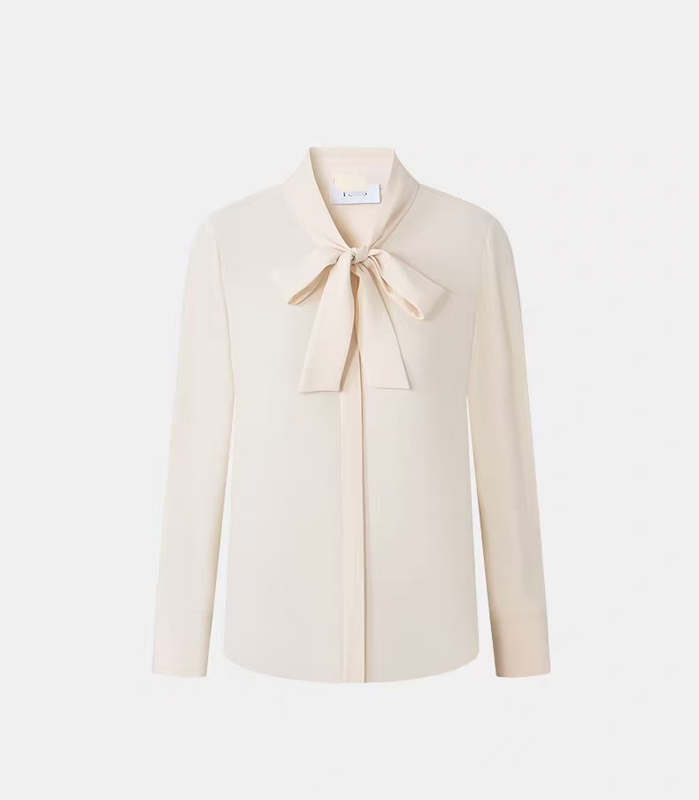 【Gaodi Silk】Gds 2026 New Model Baoz Round Neck Ribbon Fashion Versatile Shirt Xy15248~ 【Gaodi Silk】Gds 2026 New Model Baoz Round Neck Ribbon Fashion Versatile Shirt Xy15248~
