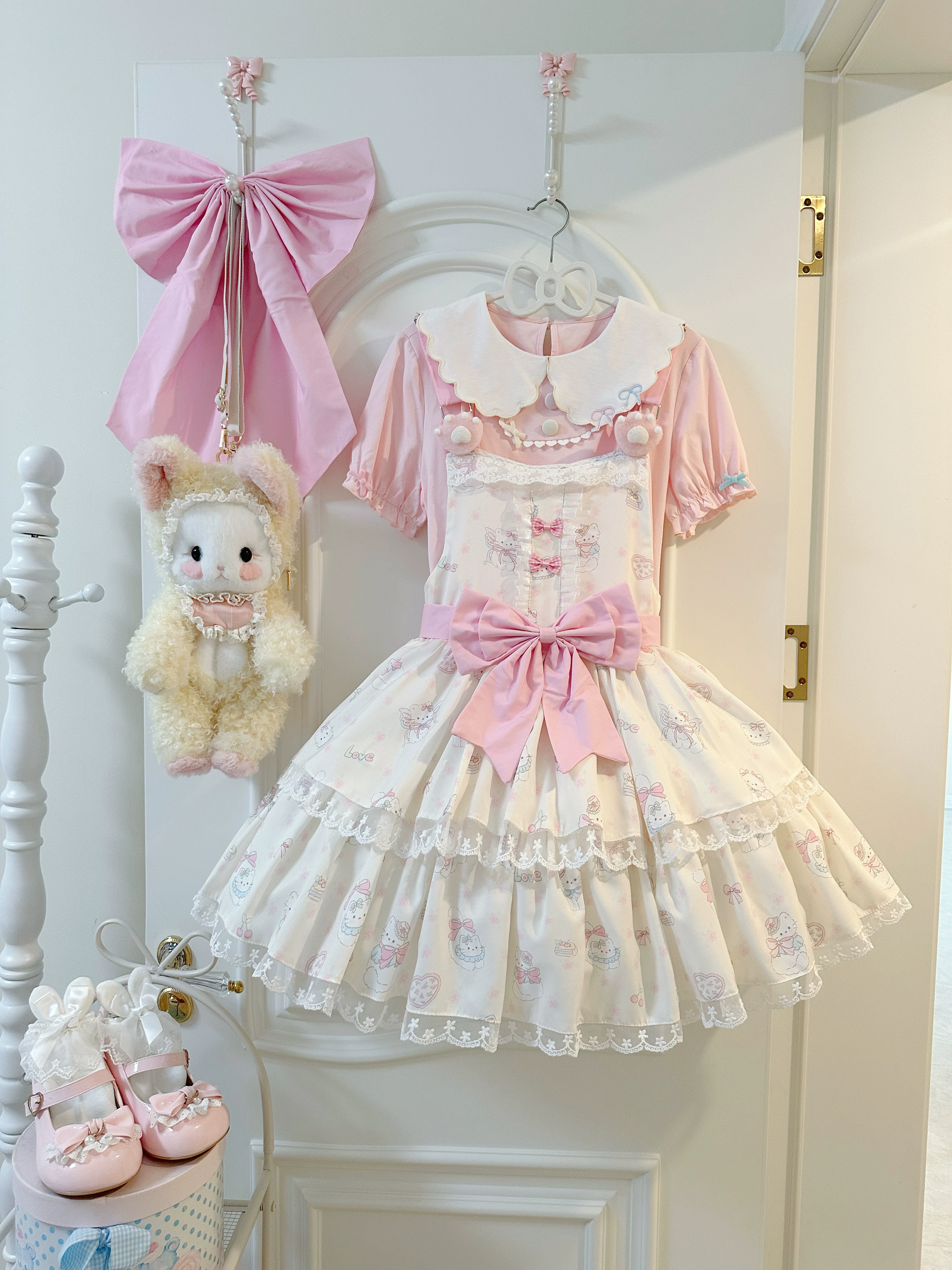 Немного сладкая Lolita оригинал [Sweetheart Meow] аутентично милая сладкая девочка универсальное повседневное детское сумка платье
