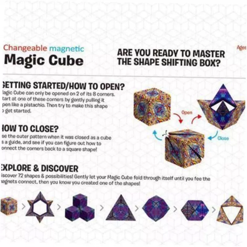 3D Changeable Magnetic Magic Cube For Kids Puzzle Cube Toys