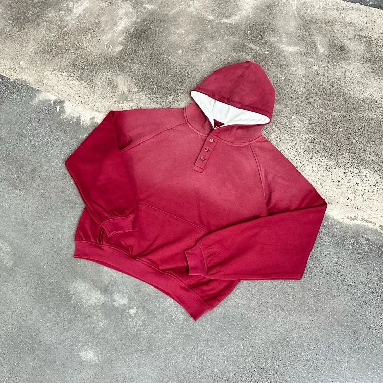 L-Experment* Red Gradient Washed Hoodie L-Experment* Red Gradient Washed Hoodie