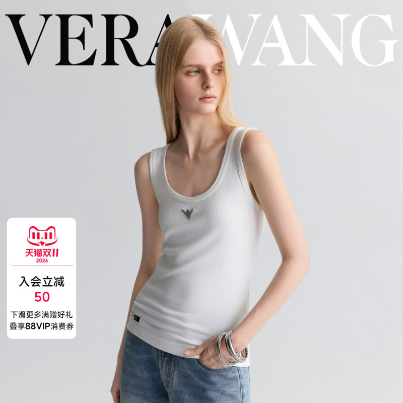 [Celebrity Style] Verawang Sleeveless Vest for Women, Autumn Outerwear, Designer High-Stretch Inner Camisole Top