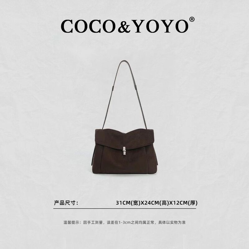 Women's Bag 2026 New Vintage Matte Suede Underarm Bag Women's Handbag Shoulder Bag 3076