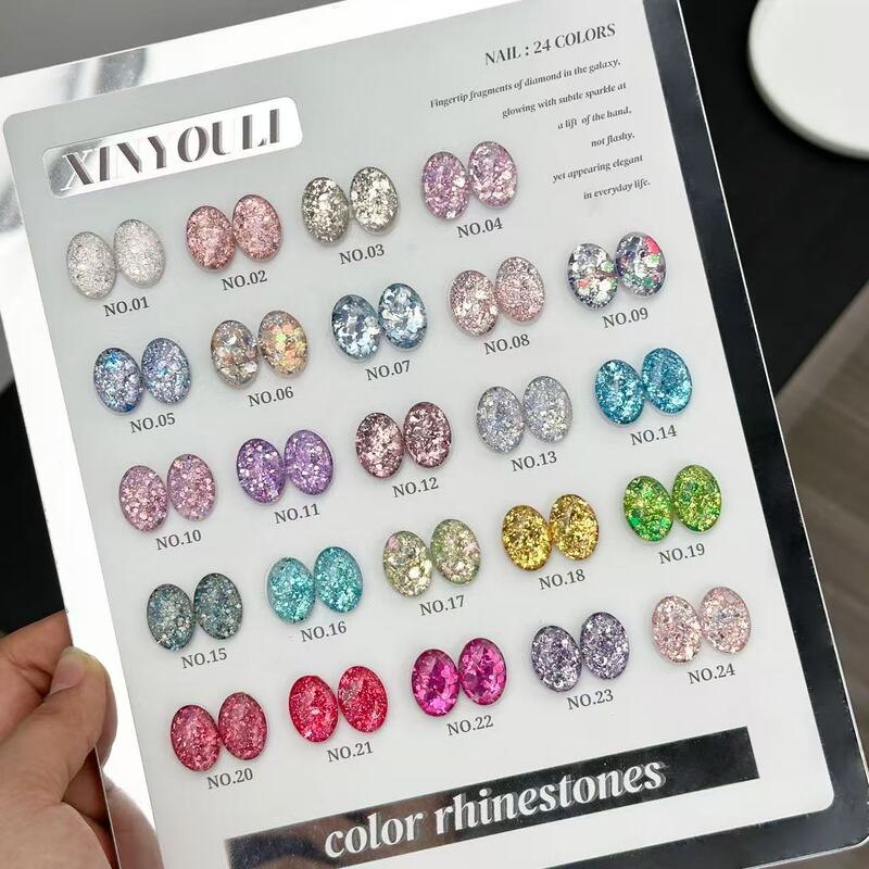 Yuyuli 24-Color Crushed Ice Glitter Super Shiny High-Density 2026 Spring/Summer New Nail Polish Gel for Nail Salons to Open New Stores Yuyuli 24-Color Crushed Ice Glitter Super Shiny High-Density 2026 Spring/Summer New Nail Polish Gel for Nail Salons to Open New Stores