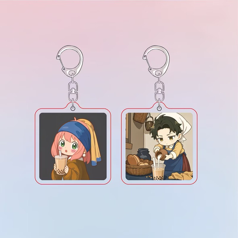 Spy Playhouse Abstract Quirky World Famous Painting Double-Sided Acrylic Keychain Decoration Backpack Small Gift Spy Playhouse Abstract Quirky World Famous Painting Double-Sided Acrylic Keychain Decoration Backpack Small Gift