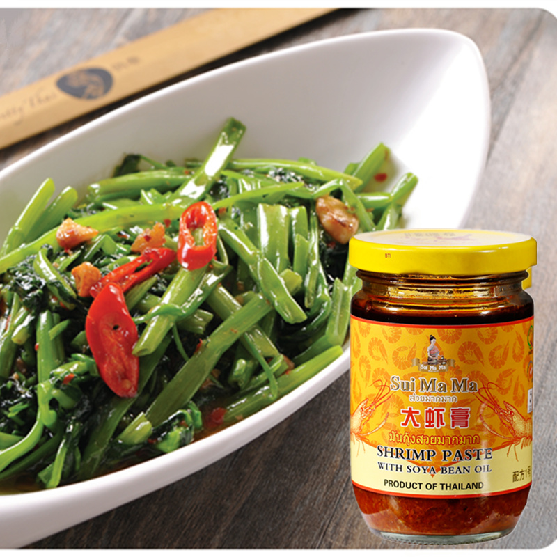 Water Mother Yellow Label Prawn Paste Instant Shrimp Sauce Shrimp Cake Thai Cuisine Stir-fried Hollow Cabbage Shrimp Sauce Paste Imported from Thailand